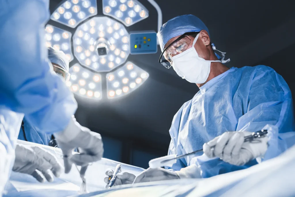 Surgeons performing surgery